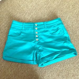 Teal High Waisted Shorts